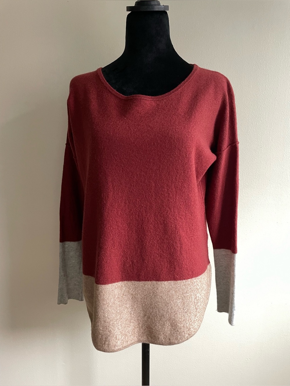Part Two Cashmere Blend Colorblock Sweater M Wool Blend Scandinavian Knit